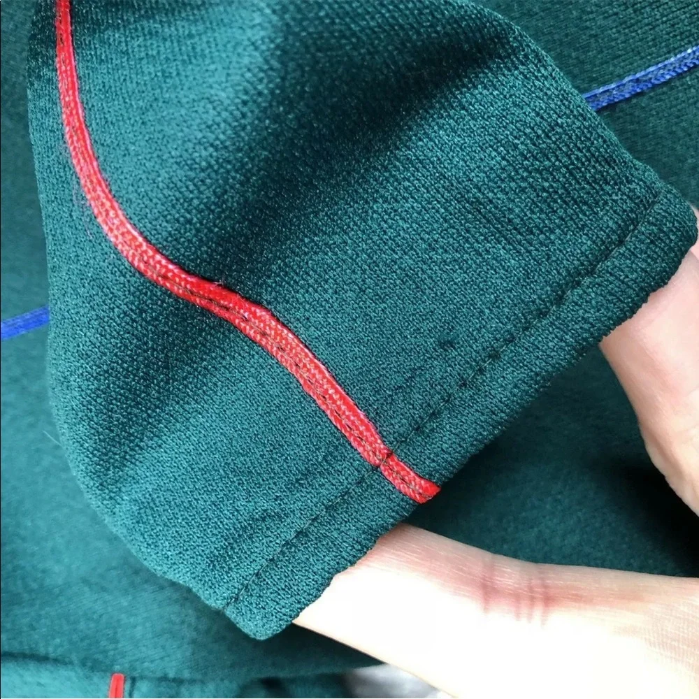 Vintage Sears Toddler Girls Red Green Polyester Shirt Pant Set 1970s Fall